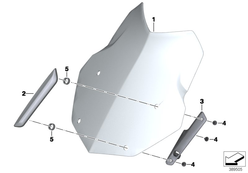 Ветрозащитный щиток / крепление для BMW K50 R 1200 GS 17 (0A51, 0A61) 0 (схема запчастей)