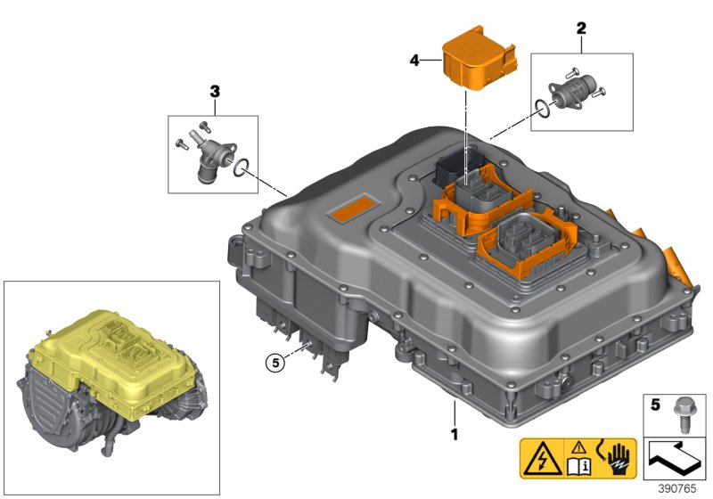Электронный блок электромашин для BMW I12N i8 B38X (схема запчастей)