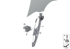 Механизм перемещения стекла двери Пд для BMW F45 220d B47 (схема запасных частей)
