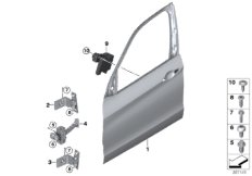 Дверь Пд, петли/ограничитель двери для BMW F15 X5 50iX 4.0 N63N (схема запасных частей)