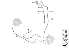 Вакуумное упр.подушкой крепления двиг. для BMW F11N 525dX N47S1 (схема запасных частей)