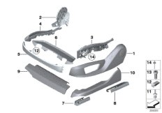 Сиденье Пд накладки сиденья для BMW F01 750i N63 (схема запасных частей)