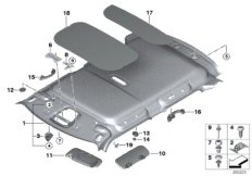 Потолок для MINI F55 Cooper B36 (схема запасных частей)