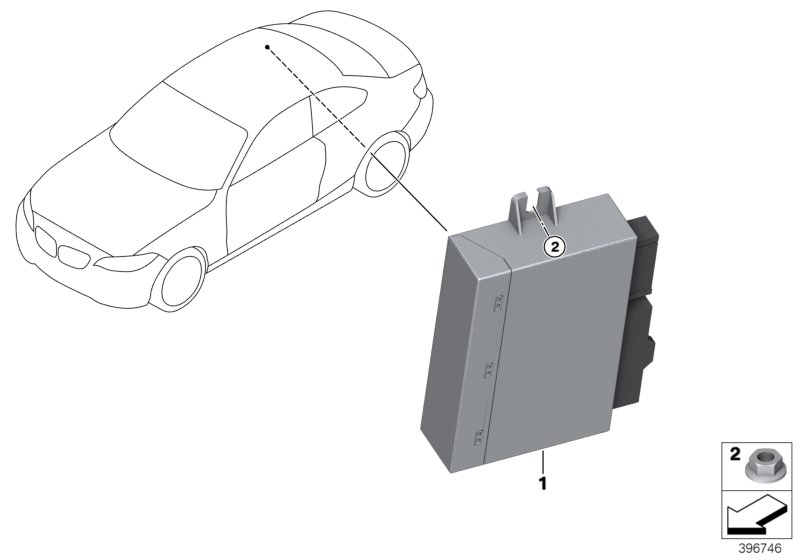ЭБУ модуля складного верха кабриолета для BMW F23 M240iX B58 (схема запчастей)
