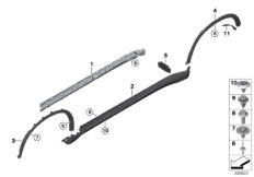 Накладка порог / арка колеса для BMW F16 X6 M50dX N57X (схема запасных частей)