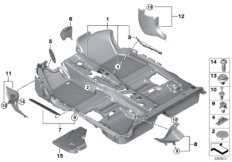 облицовка днища для MINI F55 Cooper S B48C (схема запасных частей)