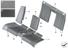 Кожаная обивка Зд сиденья Individual для BMW F33 435iX N55 (схема запасных частей)