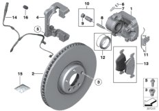К-т торм.накладок пер.тормоза Power Kit для BMW F16 X6 30dX N57N (схема запасных частей)