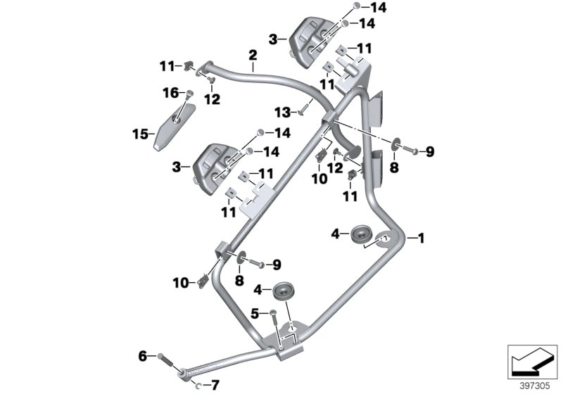 Фиксатор для чемодана спецавтомобиля для BMW K52 R 1200 RT (0A03, 0A13) 0 (схема запчастей)