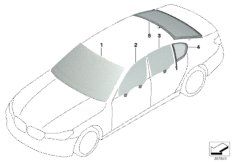 Остекление для BMW G12N M760LiX N74L (схема запасных частей)