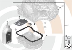 К-т для замены масла АКПП для BMW R61 Cooper SD N47N (схема запасных частей)