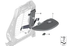 Откидной столик переднего сиденья для BMW F48N X1 20iX B46D (схема запасных частей)