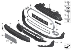 Облицовка, декор.элементы Пд для BMW F57 Cooper S B46C (схема запасных частей)