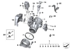 Корпус дроссельной заслонки для MOTO K25H HP2 Enduro (0369,0389) 0 (схема запасных частей)
