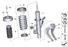 Стойка амортизатора Пд VDC/доп.элементы для BMW F85 X5 M S63R (схема запасных частей)