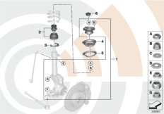 Ремкомплекты переднего амортизатора для BMW R56N Coop.S JCW N14 (схема запасных частей)