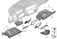 Доп.элементы панели приборов Нж. для BMW MOSP M235i Racing N55 (схема запасных частей)