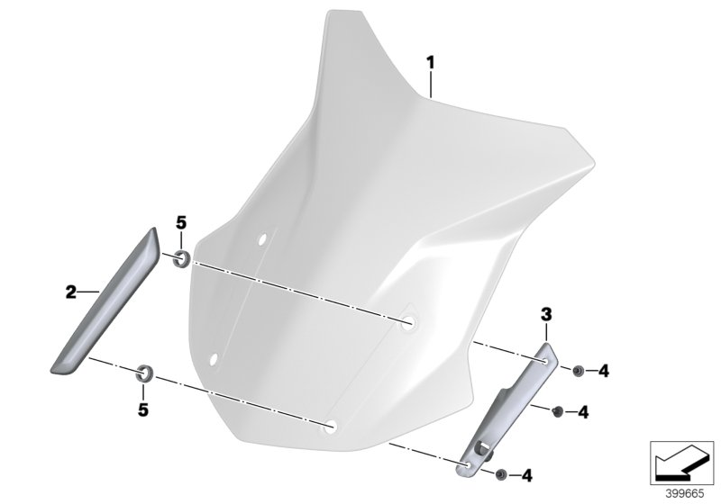 Ветрозащитный щиток / крепление для MOTO K51 R 1200 GS Adve. (0A02, 0A12) 0 (схема запчастей)