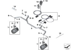 Дооснащение светодиодными доп.фарами для BMW K54 R 1200 RS (0A05, 0A15) 0 (схема запасных частей)