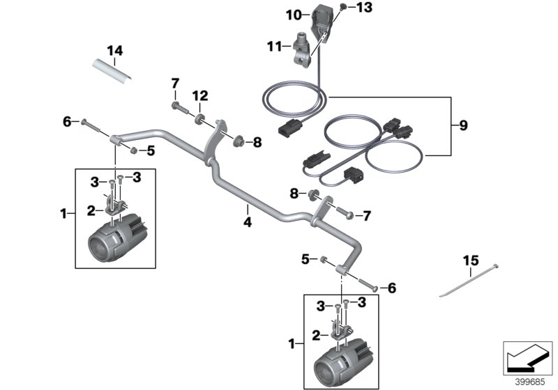 Дооснащение светодиодными доп.фарами для BMW K53 R 1250 R 19 (0J71, 0J73) 0 (схема запчастей)