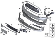 Облицовка аэродинамического к-та Пд для BMW R58 Cooper S N18 (схема запасных частей)