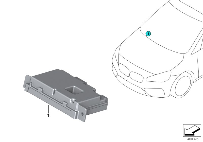 Блок управления KaFAS для BMW F46 218i B38 (схема запчастей)