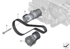 Ременный привод для BMW F10N Hybrid 5 N55 (схема запасных частей)