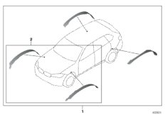 Накладка порог / арка колеса для BMW F15 X5 25d B47 (схема запасных частей)
