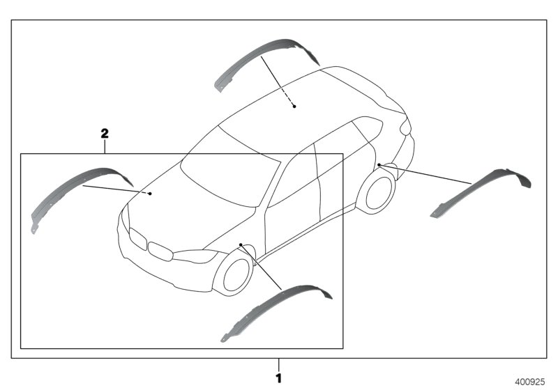 Накладка порог / арка колеса для BMW F15 X5 50iX 4.4 N63N (схема запчастей)