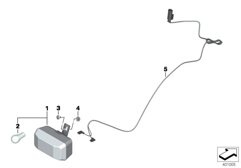 Задний противотуманный фонарь для BMW K52 R 1200 RT (0A03, 0A13) 0 (схема запчастей)