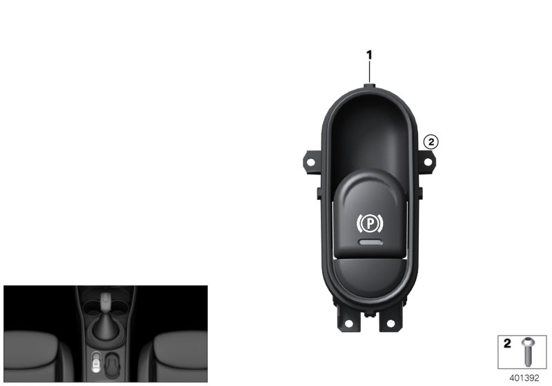 Выключатель парковочного тормоза для BMW F60 Cooper B38 (схема запчастей)