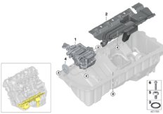 Смазочная система/масляный насос для BMW MOSP M235i Racing N55 (схема запасных частей)