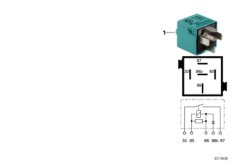 Реле с замыкающим контактом Tьrkisblau для ROLLS-ROYCE RR1N Phantom EWB N73 (схема запасных частей)