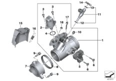 Корпус дроссельной заслонки для MOTO K21 R nineT 16 (0J01, 0J03) 0 (схема запасных частей)