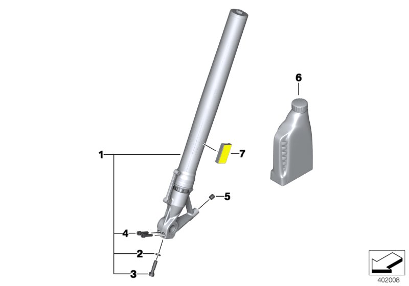 Телескопическая вилка для MOTO K54 R 1250 RS 19 (0J81, 0J83) 0 (схема запчастей)