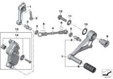 Внешние элементы механизма ПП для MOTO K54 R 1200 RS (0A05, 0A15) 0 (схема запасных частей)