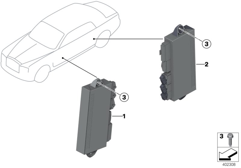 Блоки управления дверями для BMW RR1N Phantom N73 (схема запчастей)