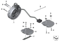 Генератор / регулятор напряжения для BMW K54 R 1250 RS 19 (0J81, 0J83) 0 (схема запасных частей)