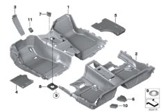 облицовка днища для BMW F32 430dX N57N (схема запасных частей)