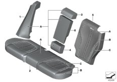 Инд.обивка сиденья пов.комфорт.кожа для BMW F15 X5 40eX N20 (схема запасных частей)