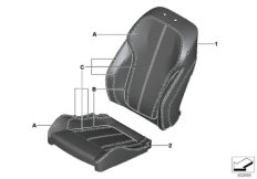 Инд. обивка спортивного сиденья Пд для BMW F15 X5 25d N47S1 (схема запасных частей)