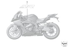 Наклейка на боковую облицовку для BMW K46 S 1000 RR 15 (0D10,0D21) 0 (схема запасных частей)