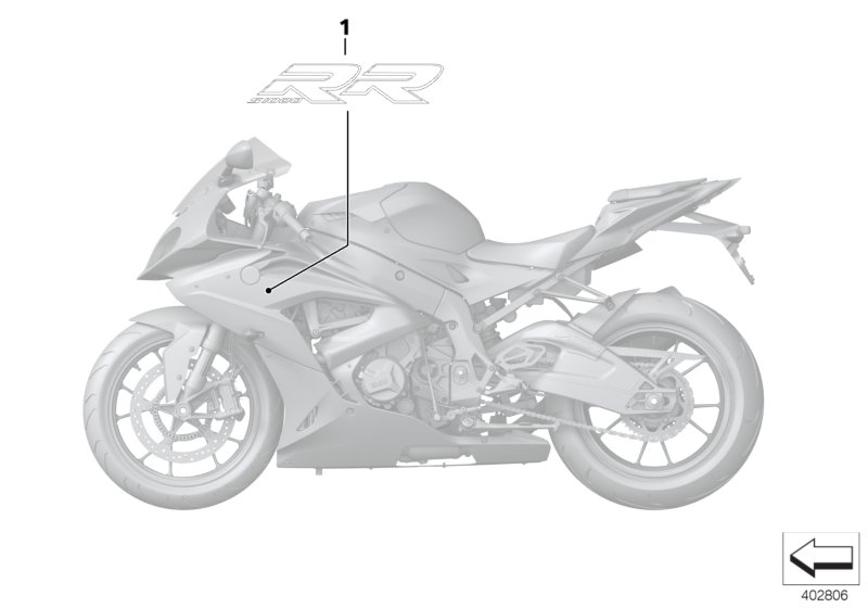 Наклейка на боковую облицовку для MOTO K46 S 1000 RR 15 (0D10,0D21) 0 (схема запчастей)