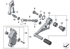 Внешние элементы механизма ПП для MOTO K50 R 1200 GS (0A01, 0A11) 0 (схема запасных частей)