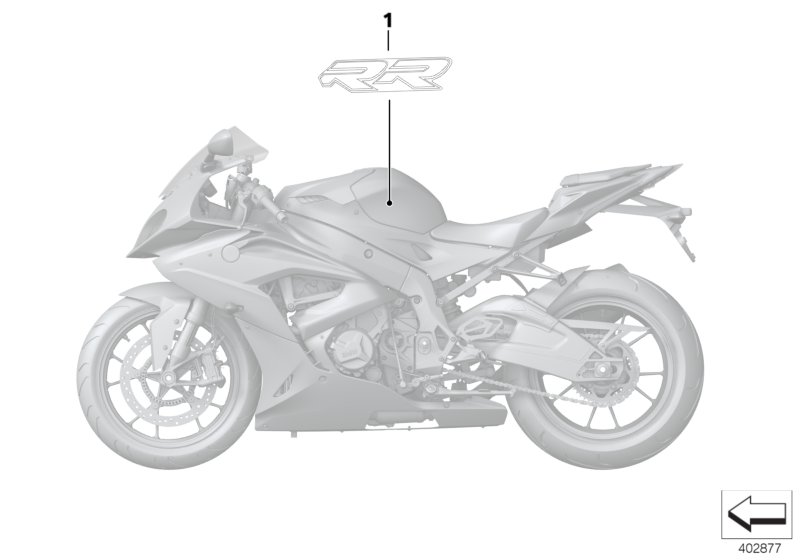 Наклейка на топливный бак для MOTO K46 S 1000 RR 15 (0D10,0D21) 0 (схема запчастей)