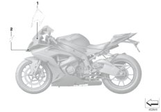 Наклейка на верхнюю часть облицовки для BMW K46 S 1000 RR 15 (0D10,0D21) 0 (схема запасных частей)