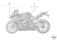 Наклейка на боковую часть облицовки для BMW K46 S 1000 RR 15 (0D10,0D21) 0 (схема запасных частей)