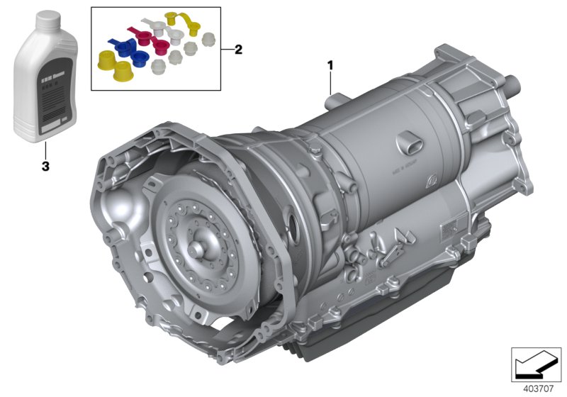 АКПП GA8HP75Z - привод на все колеса для BMW F90 M5 S63M (схема запчастей)