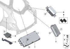 Детали антенного усилителя для BMW F46N 216i B38B (схема запасных частей)