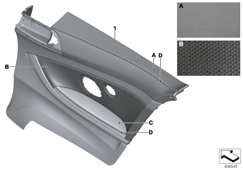 Индивидуальная боковая обшивка кожа для BMW F32 420dX N47N (схема запчастей)